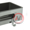 Полка для душа прямая Lemark SHELF LINE из нерж. стали с крючками, хром/вставка-пластик графит